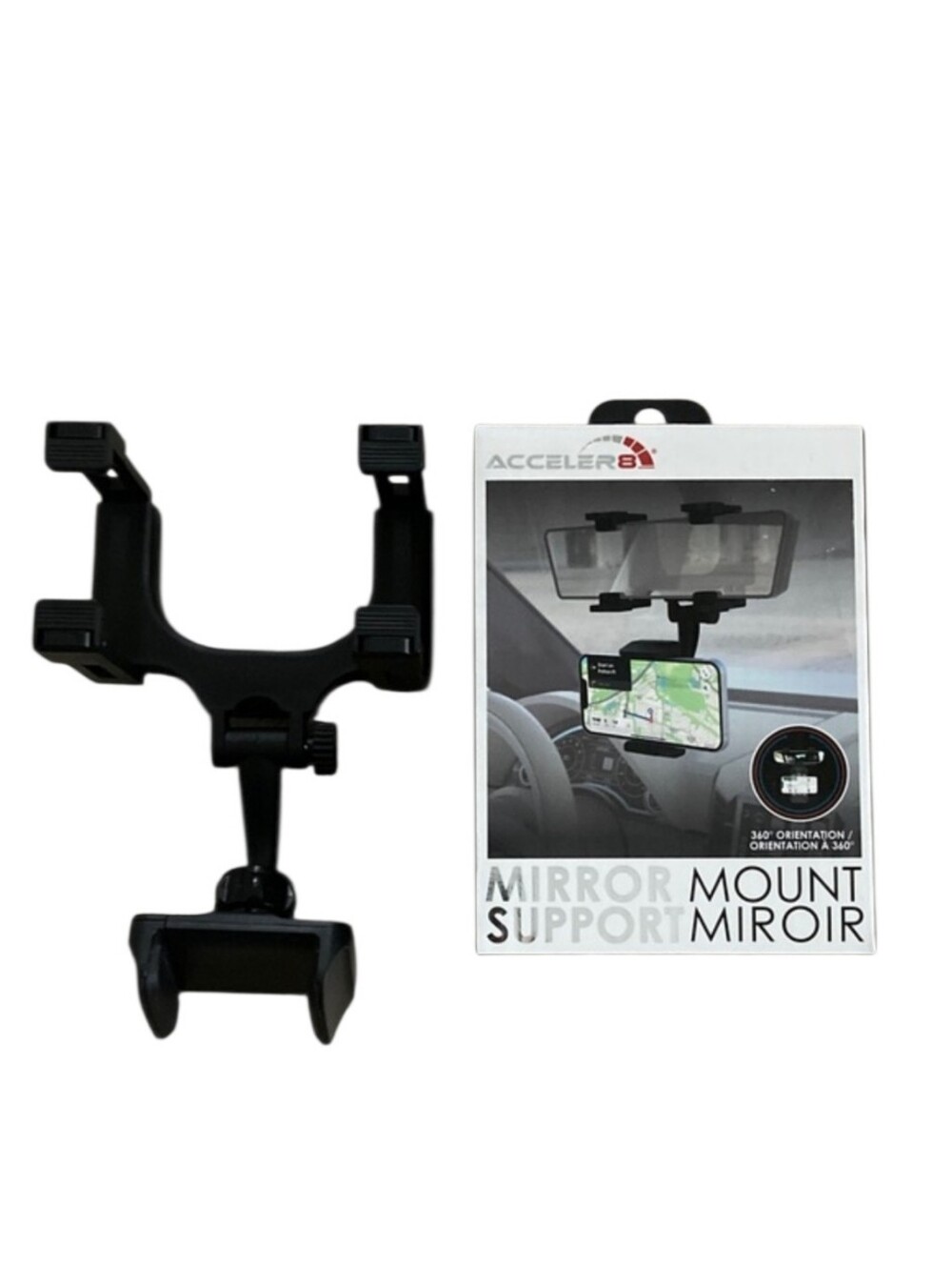 Mirror Mount Phone Holder - Black
